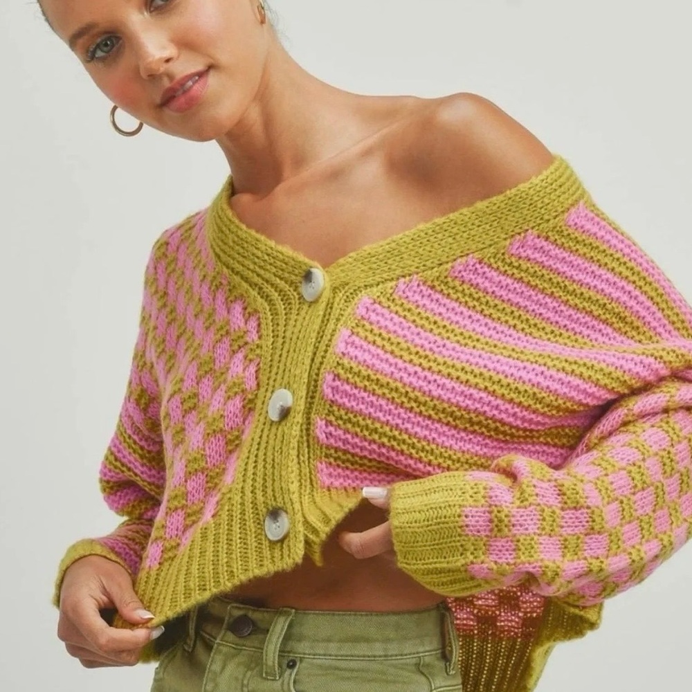 Buttermelon Oversized Cropped Cardigan